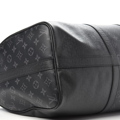 Louis Vuitton Taiga Monogram Eclipse Keepall Bandouliere 50 Black 7 of 9