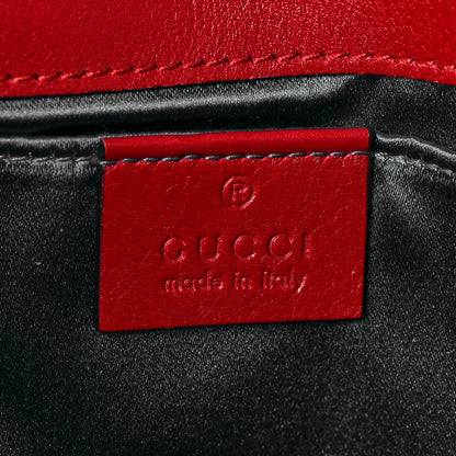 Gucci Velvet Matelasse Mini GG Marmont Shoulder Bag Hibiscus Red 6 of 9