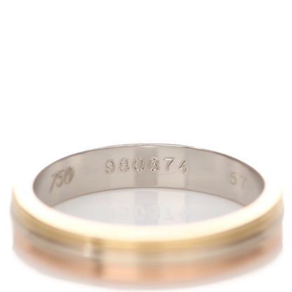 Cartier 18K Pink White Yellow Gold 3.8mm Trinity Wedding Band Ring 57 8 5 of 5