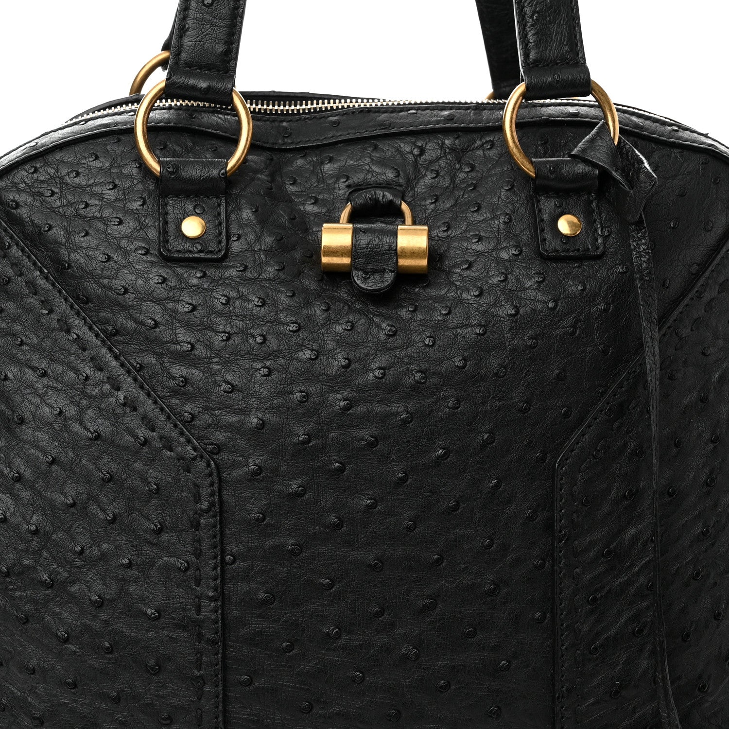 Saint Laurent Ostrich Muse Messenger Bag Black 8 of 13