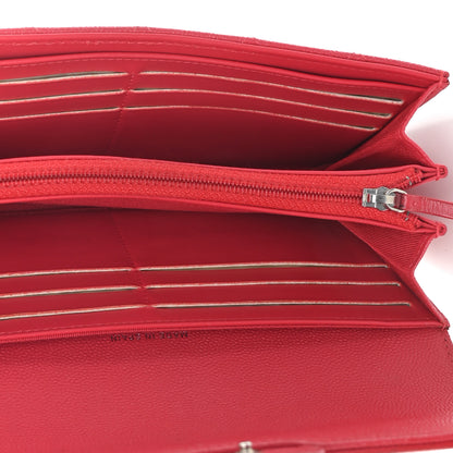 Chanel Caviar Quilted Large Gusset Flap Wallet Dark Red 5 of 8