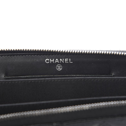 Chanel Patent Goatskin Paris Dallas Zip Around Wallet Black 6 of 11