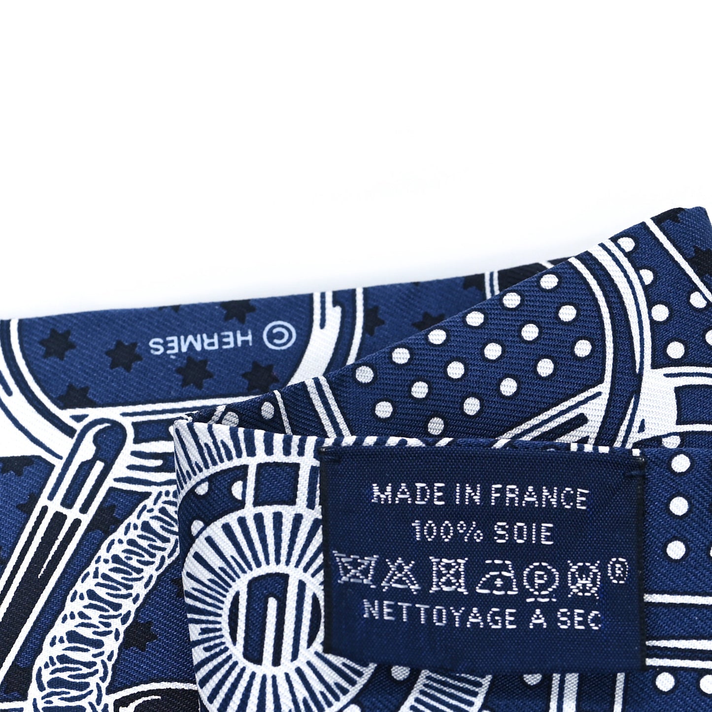 Silk Eperon d'Or Bandana Twilly Marine Vert Sauge White
