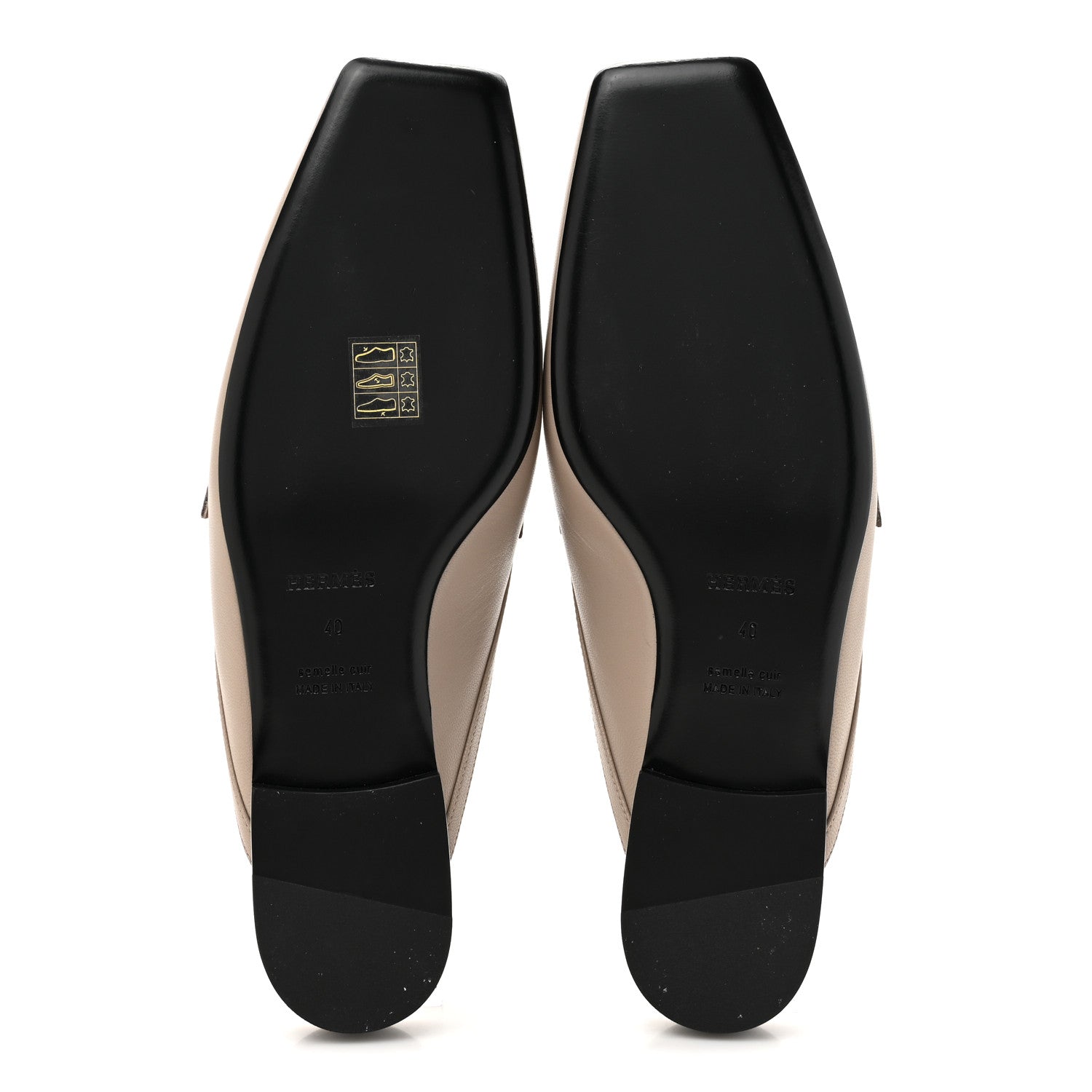 Hermes Goatskin Groupie Mules 40 Beige Mastic 6 of 10