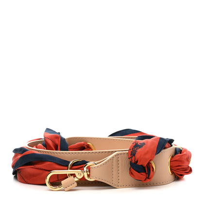 Chloe Calfskin Silk Little Horses Scarf Strap Earthy Red 1 of 5