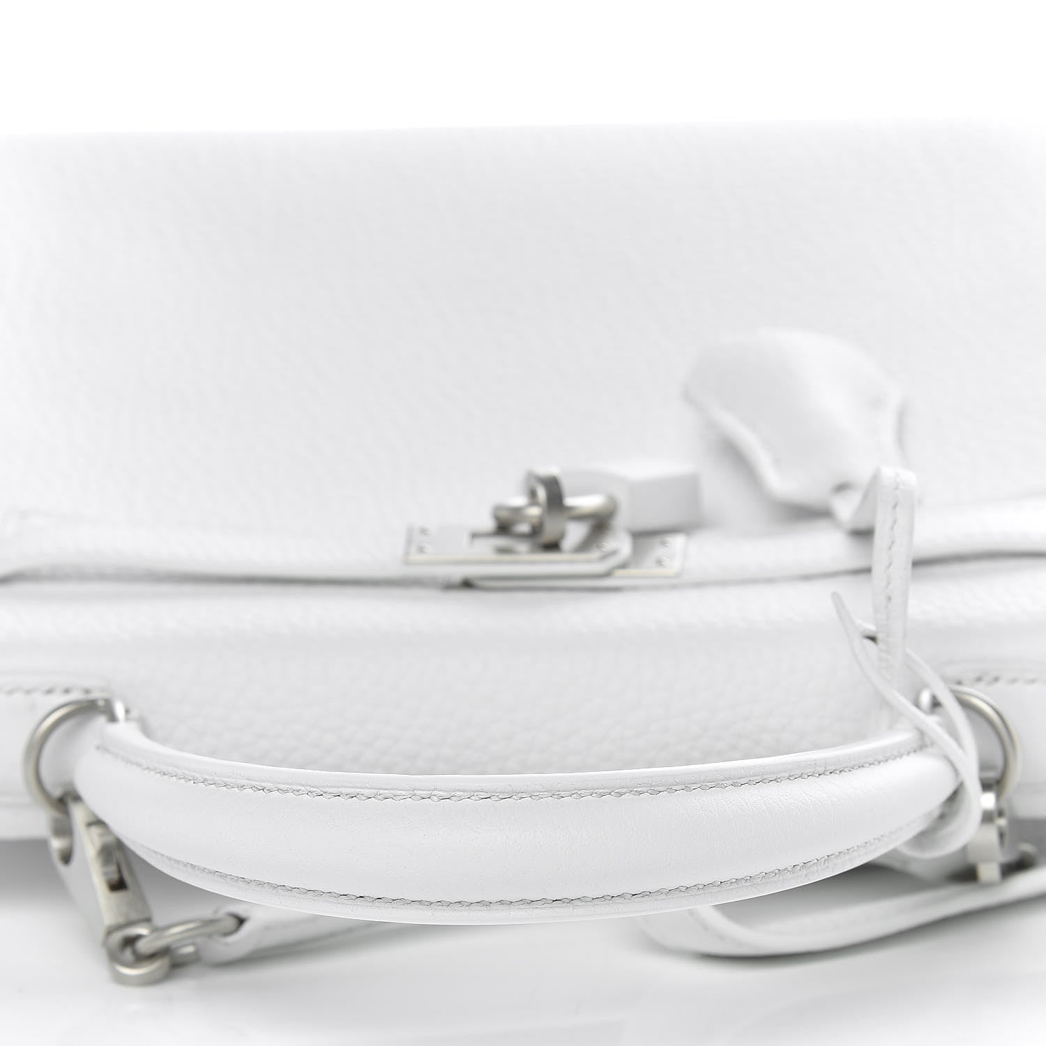 Hermes Taurillon Clemence Horseshoe Kelly Retourne 25 White Black 37 of 43