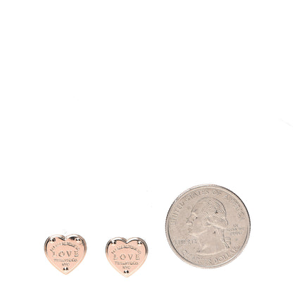 Tiffany 18K Rose Gold Return To Love Heart Earrings 2 of 5