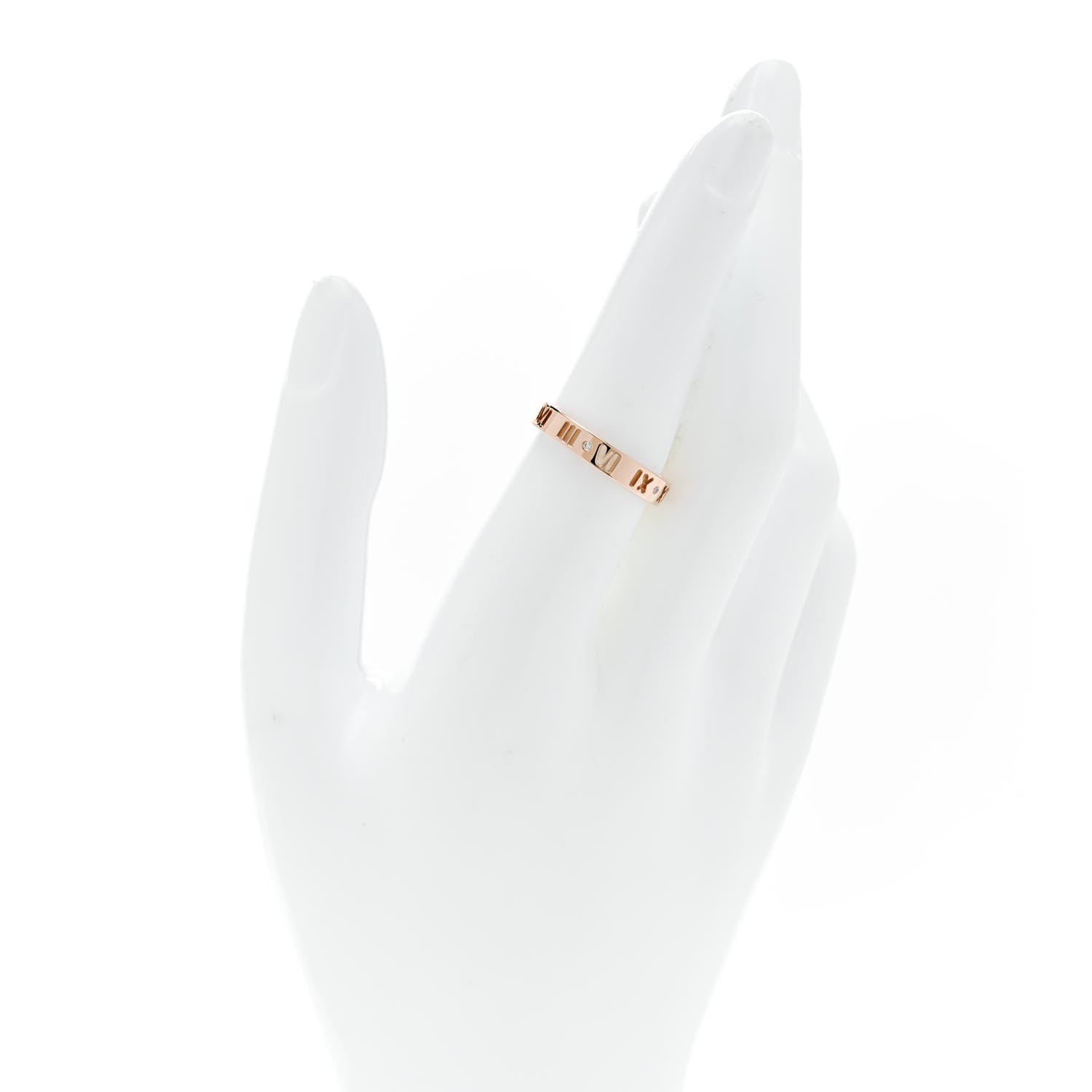 Tiffany 18K Rose Gold Diamond Atlas Pierced Ring 55 7.25 2 of 5