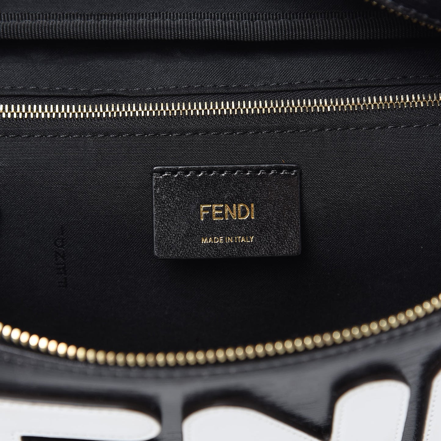 X FILA Glazed Fabric Vitello Century FF 1974 Mania Belt Bag Black White