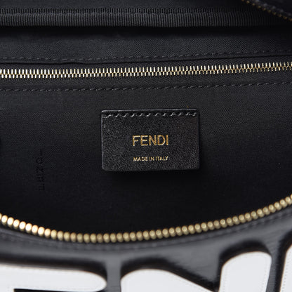 Fendi X FILA Glazed Fabric Vitello Century FF 1974 Mania Belt Bag Black White 6 of 8