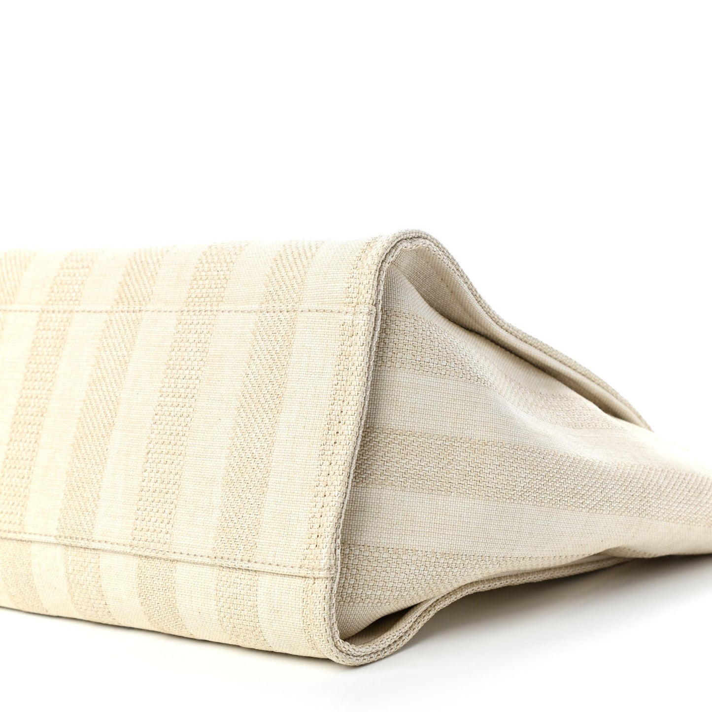 Mixed Fibers Striped Medium Deauville Tote Beige