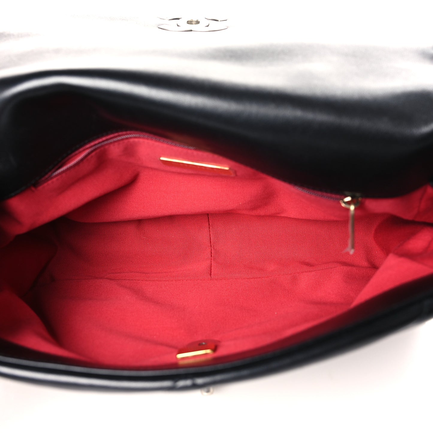 Lambskin Quilted Large Chanel 19 Flap Black