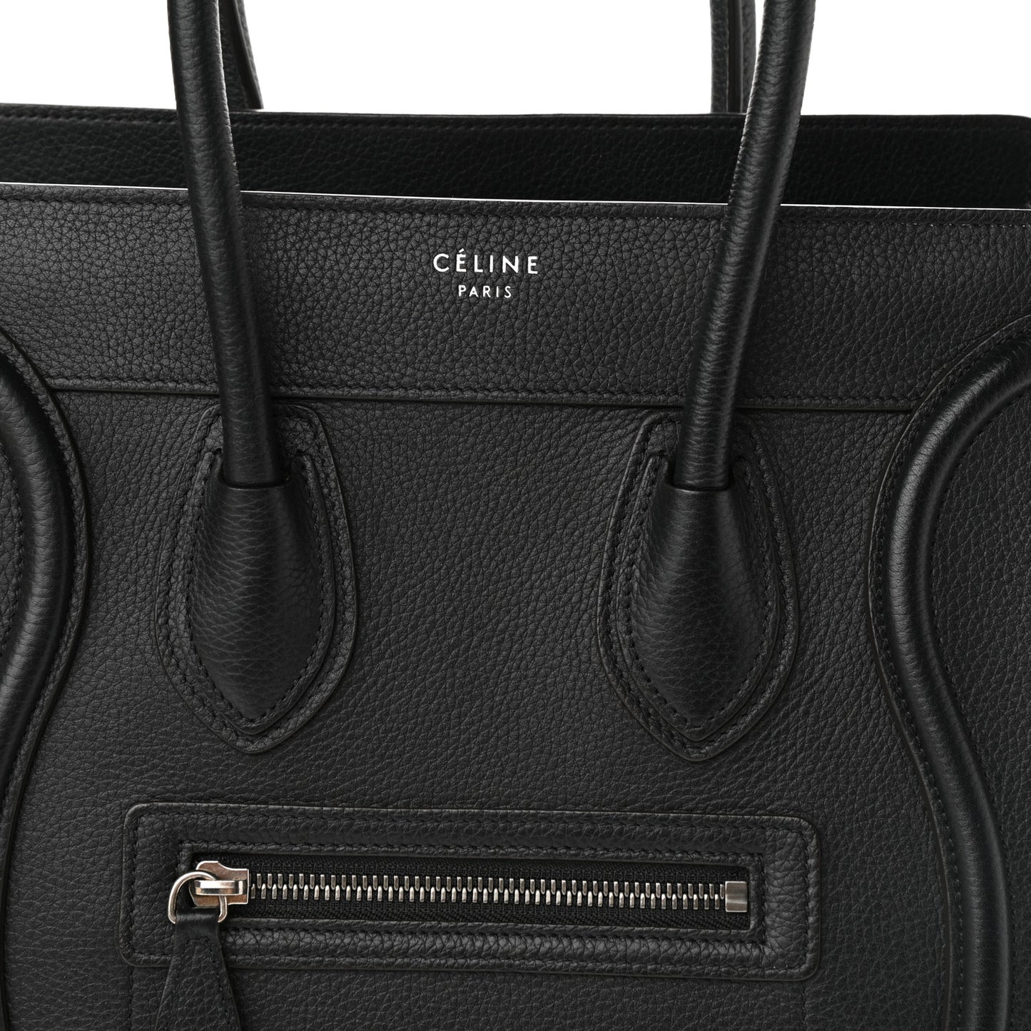 Drummed Calfskin Micro Luggage Black