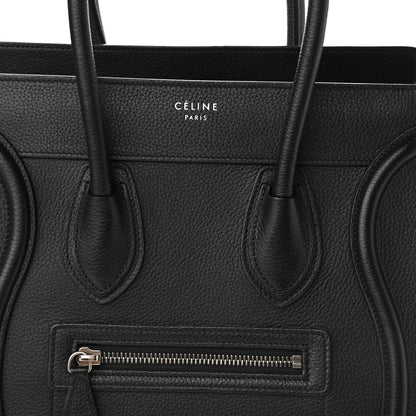 Celine Drummed Calfskin Micro Luggage Black 9 of 11