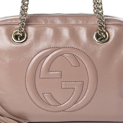 Gucci Soft Patent Small Soho Bowler Dark Cipria 8 of 16