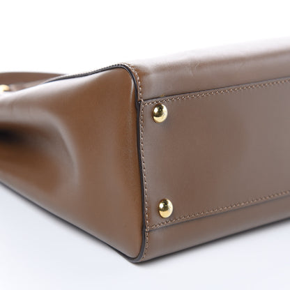 Fendi Vitello Morgan Fabric Jacquard Pequin Medium Peekaboo Iconic Satchel Foresta Tobacco Black 8 of 12