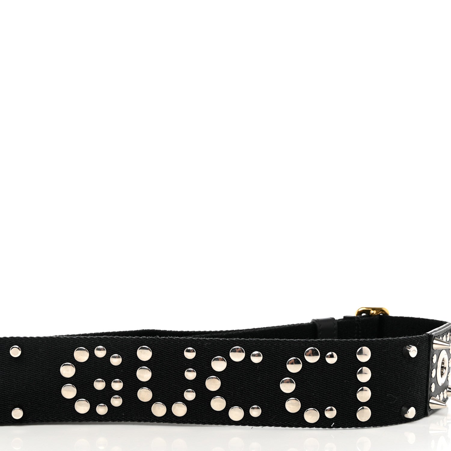 Gucci Canvas Studded Wide Logo Shoulder Strap Black 3 of 5