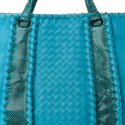 Bottega Veneta Nappa Intrecciato Ayers Convertible Tote Turquoise 7 of 9