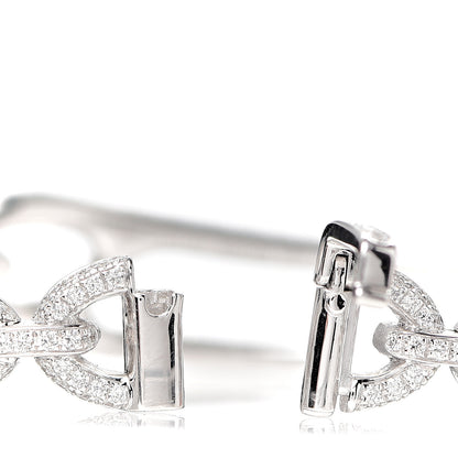 Hermes 18K White Gold Pave Diamond MM Chaine d'Ancre Punk Bracelet SH 6 of 8