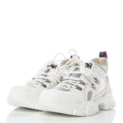 Gucci X SEGA Mesh Calfskin Suede Womens Flashtrek Sneakers 36 Great White 3 of 10
