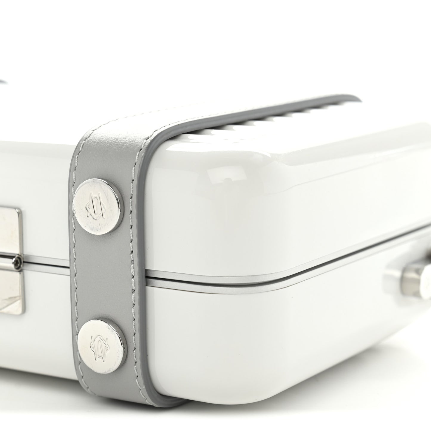 Gloss Polycarbonate Personal Cross-Body Bag White Grey