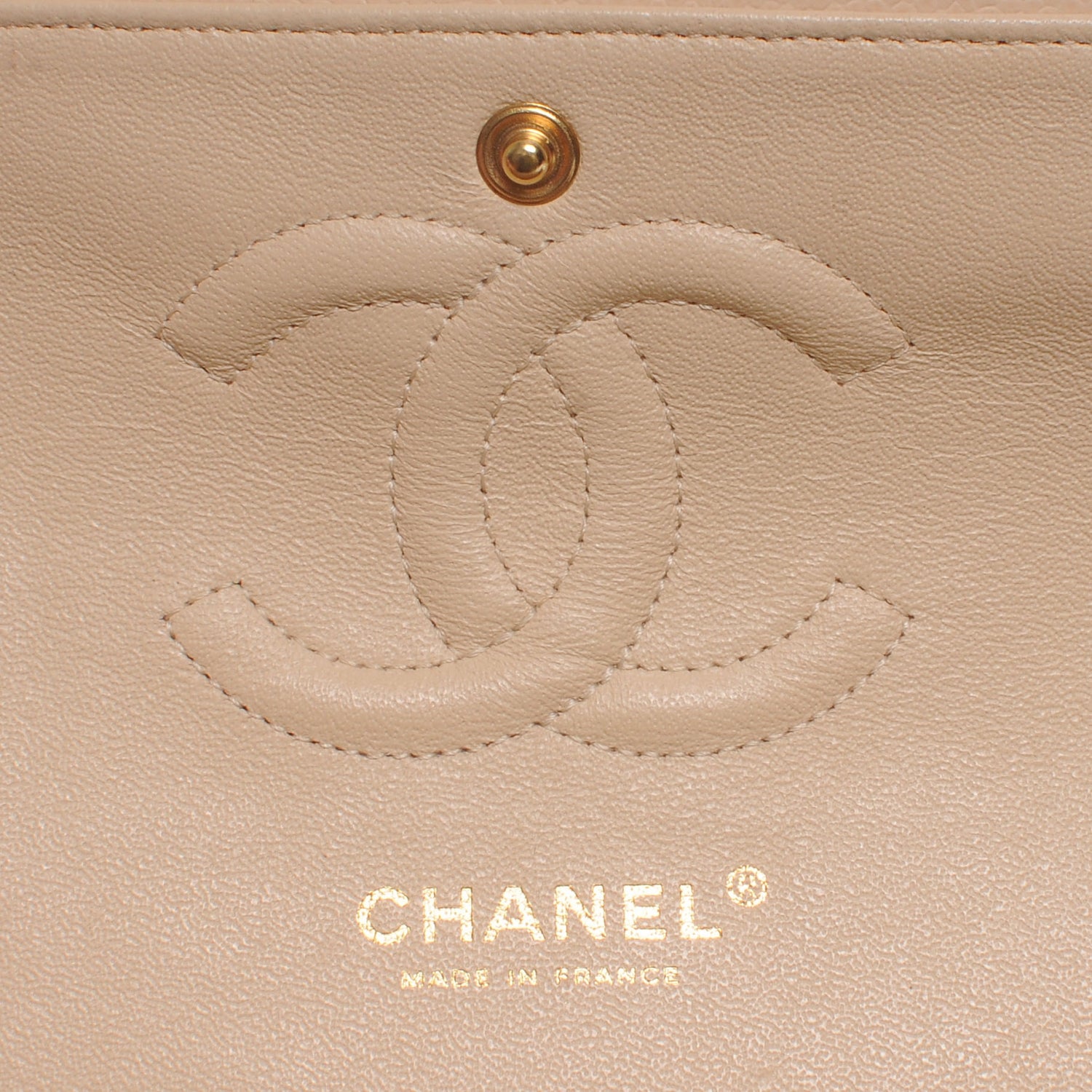 Chanel Caviar Quilted Medium Double Flap Beige Clair 6 of 8