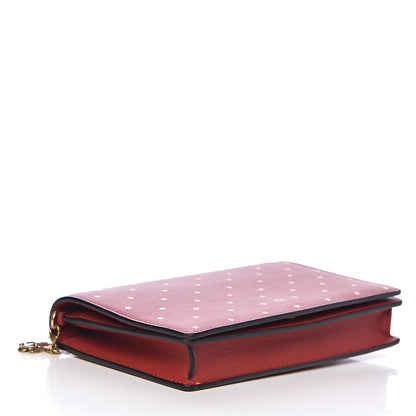 Christian Dior Calfskin Embossed Stars Wallet on Chain Rouge Gold 4 of 10
