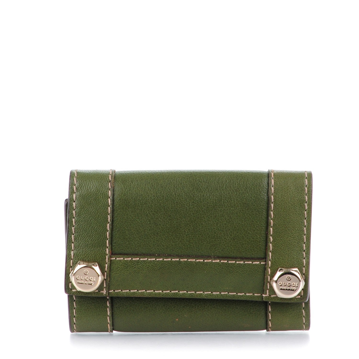 Gucci Calfskin Charmy 6 Key Holder Case Green 1 of 8