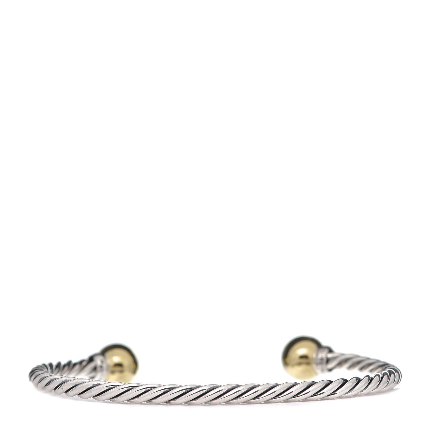 Sterling Silver 18K Yellow Gold Diamond 9mm Solari Bead Bracelet