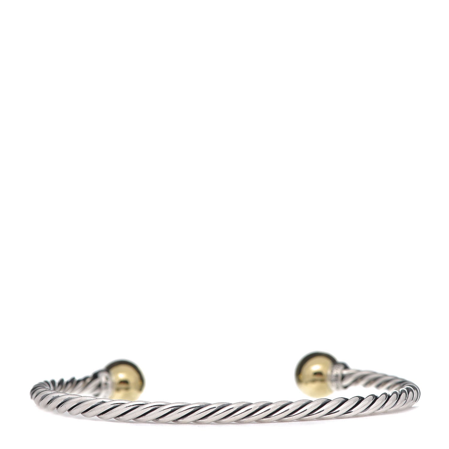 David Yurman Sterling Silver 18K Yellow Gold Diamond 9mm Solari Bead Bracelet 3 of 5