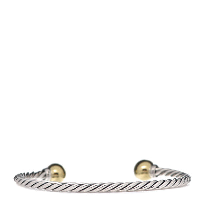David Yurman Sterling Silver 18K Yellow Gold Diamond 9mm Solari Bead Bracelet 3 of 5