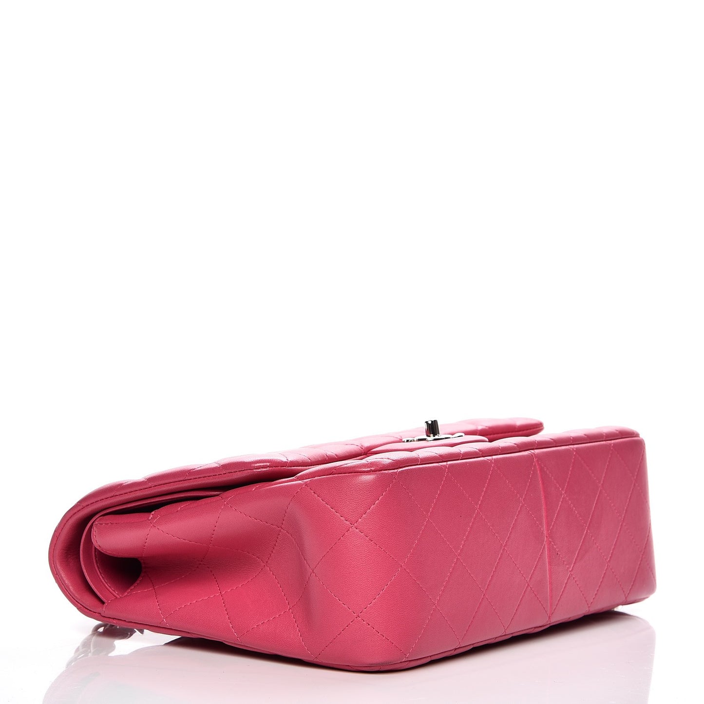 Lambskin Quilted Jumbo Double Flap Dark Pink