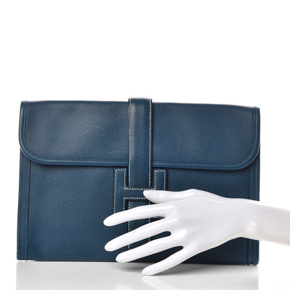 Hermes Epsom Jige PM Clutch Bleu Thalassa 2 of 10