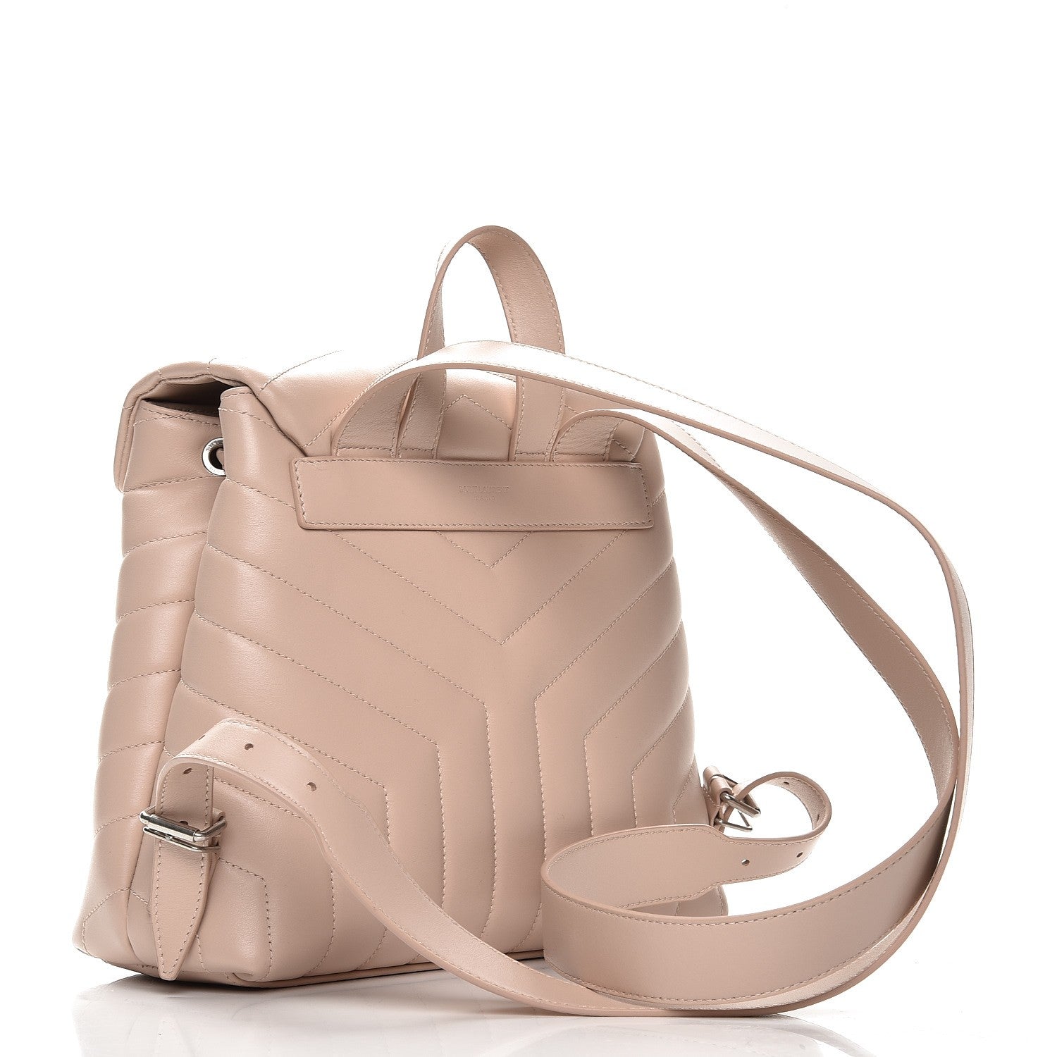 Saint Laurent Calfskin Y Quilted Monogram Small Loulou Backpack Marble Pink 3 of 9