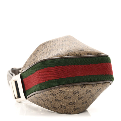 Gucci GG Supreme Monogram Textured Calfskin Web Mini Attache Hobo Beige Ebony New Acero 4 of 10
