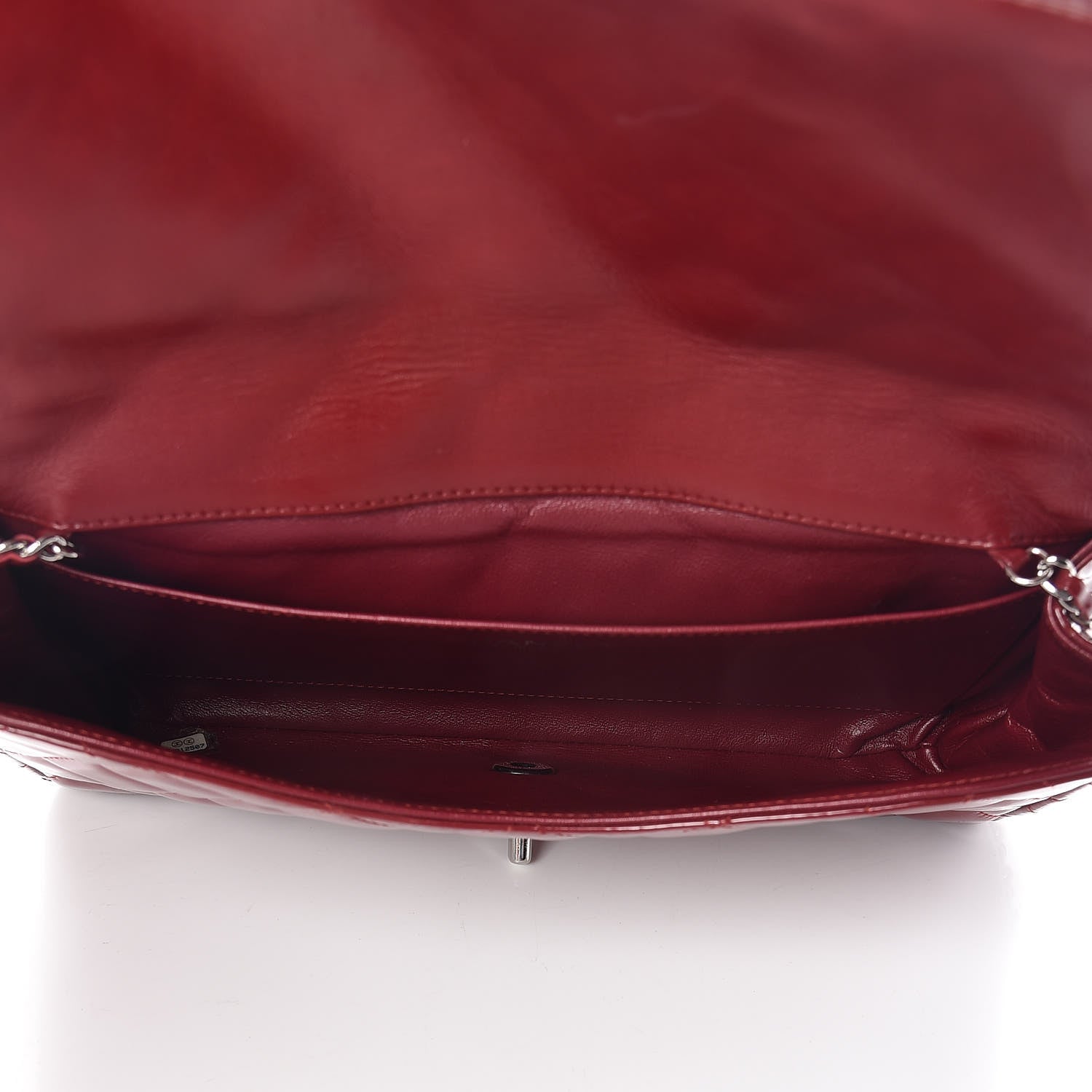 Chanel Patent Quilted Clutch With Chain Flap Red 5 of 18