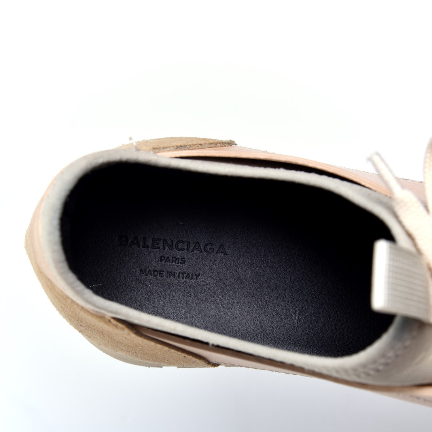 Balenciaga Mesh Calfskin Neoprene Suede Womens Race Runner Sneakers 40 White Black Craie Beige 7 of 15