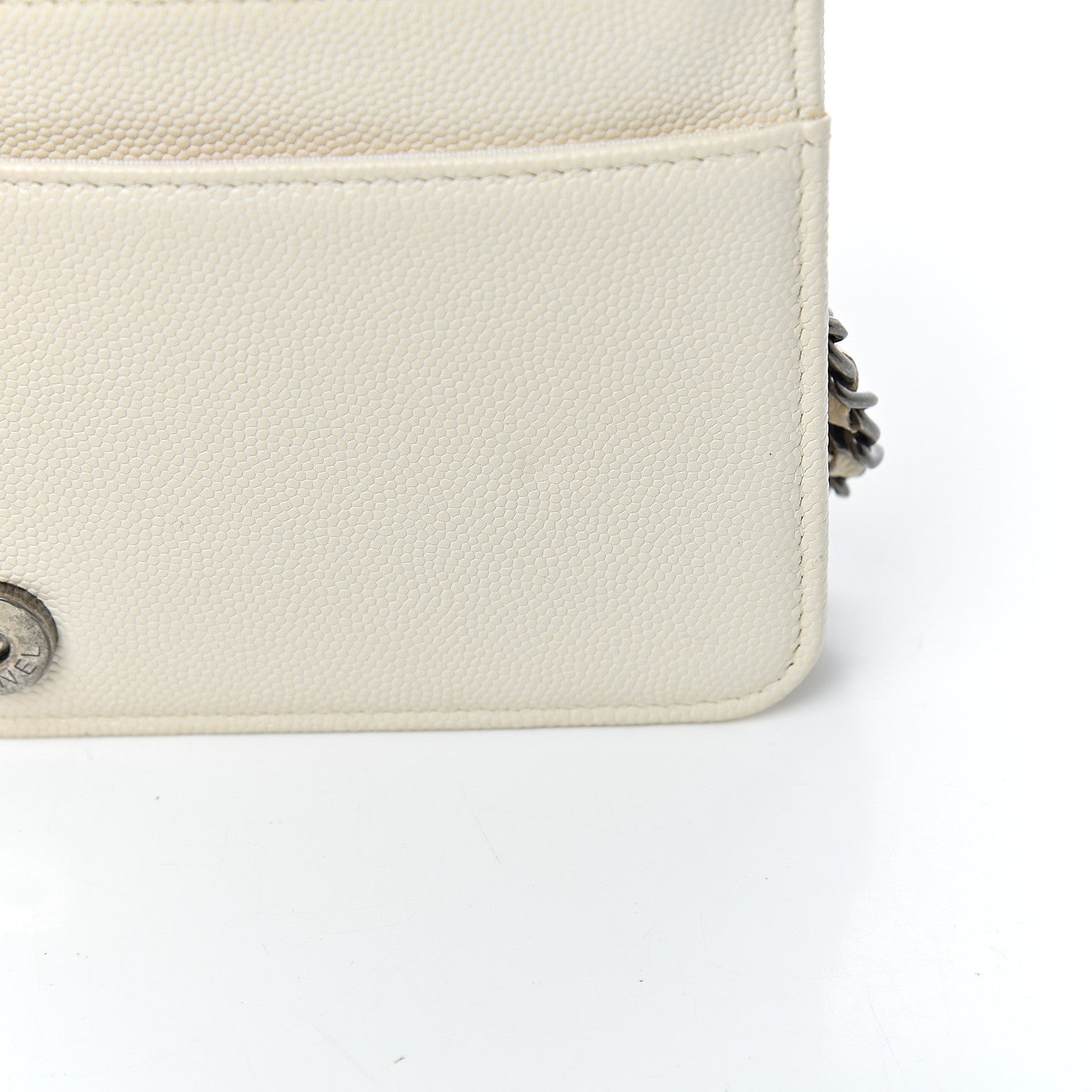 Chanel Caviar Quilted Boy Wallet On Chain WOC White 12 of 14