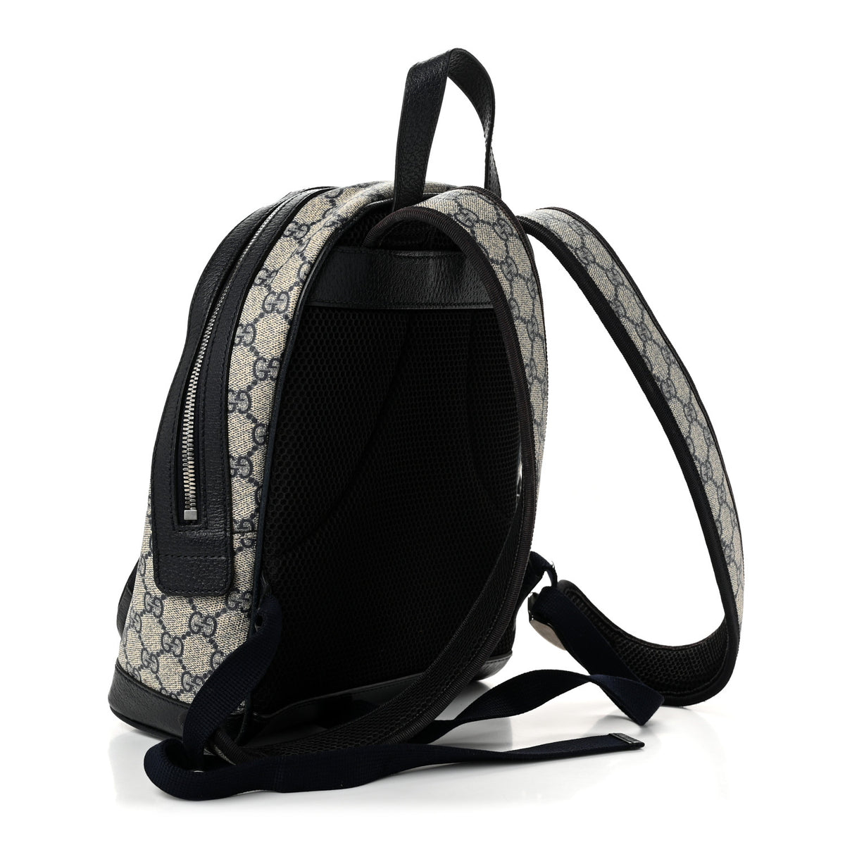 GG Supreme Monogram Textured Dollar Calfskin Web Small Ophidia Day Backpack Beige Blue Black