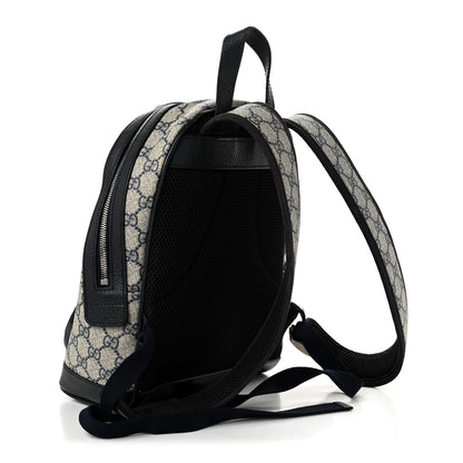 Gucci GG Supreme Monogram Textured Dollar Calfskin Web Small Ophidia Day Backpack Beige Blue Black 3 of 10