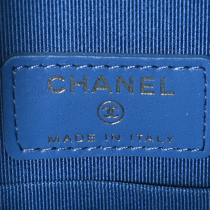 Chanel Lambskin Round Clutch With Chain Blue 6 of 10