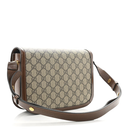 Gucci GG Supreme Monogram Horsebit 1955 Shoulder Bag Beige Brown Sugar 3 of 9