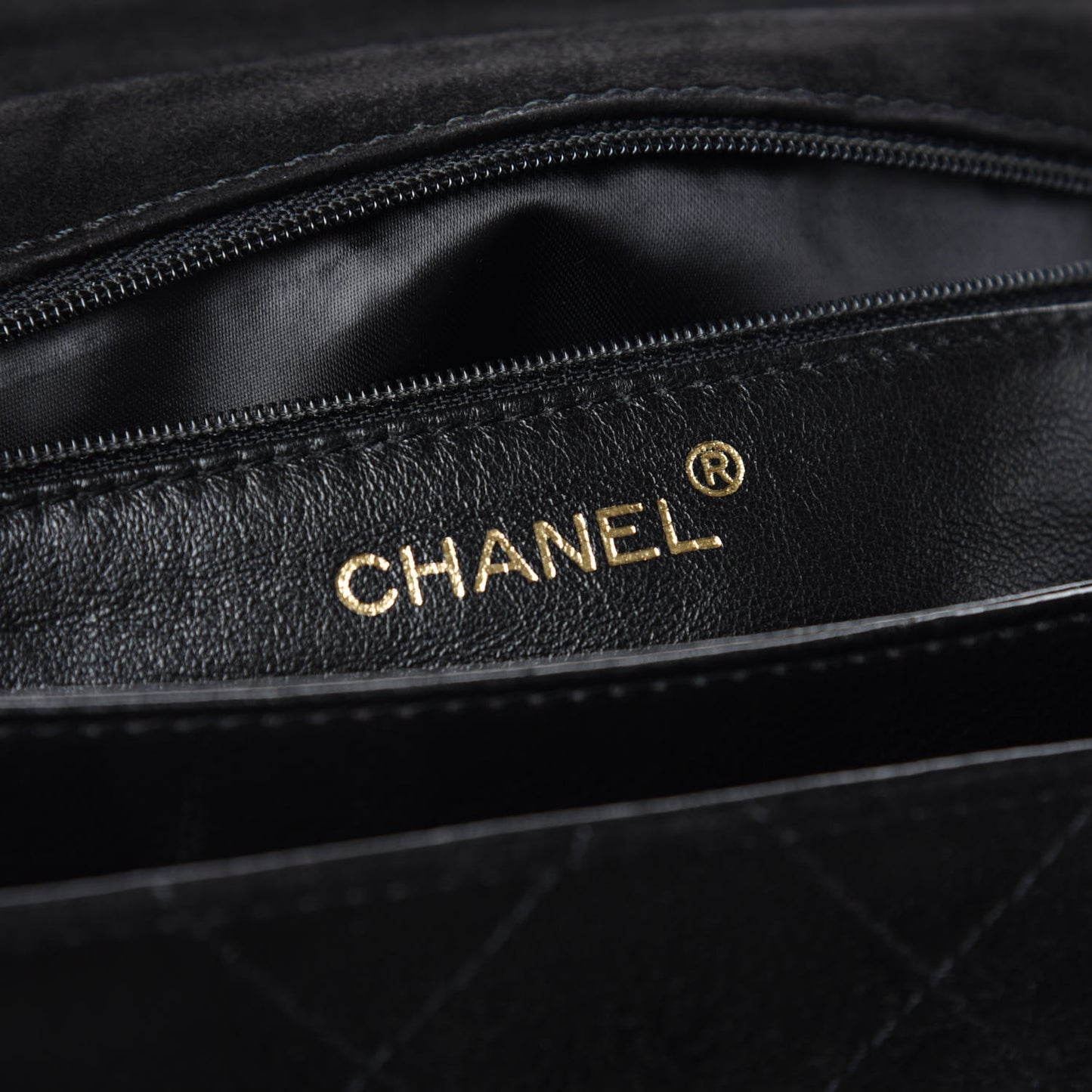Suede Diamond Stitched Flap Bag Black