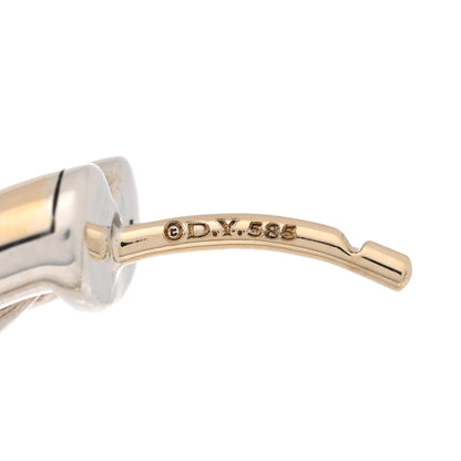 David Yurman Sterling Silver 14K Yellow Gold Crossover Cable Hoop Earrings 4 of 4