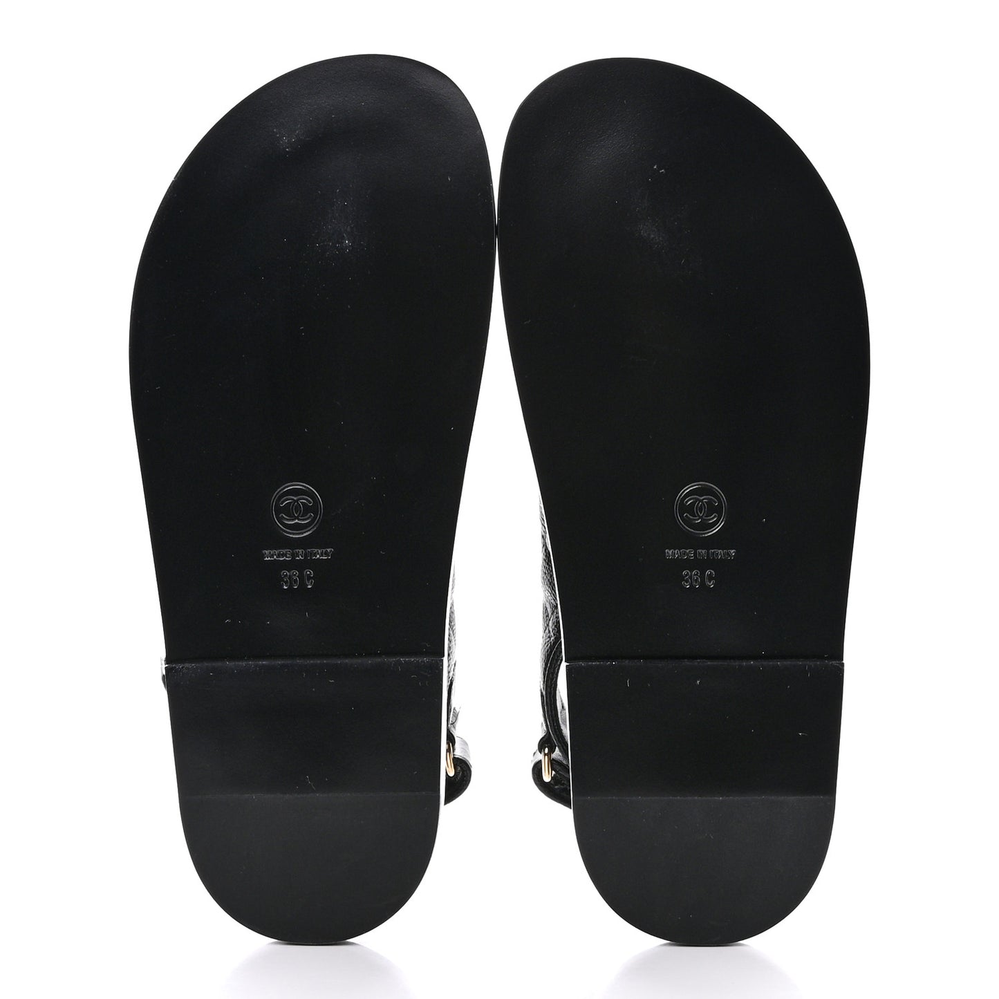 Grained Calfskin Velcro Dad Sandals 36 Black
