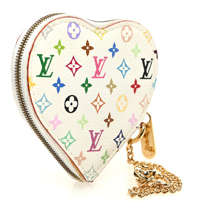 Louis Vuitton Monogram Multicolor Coeur Heart Coin Purse White 3 of 6