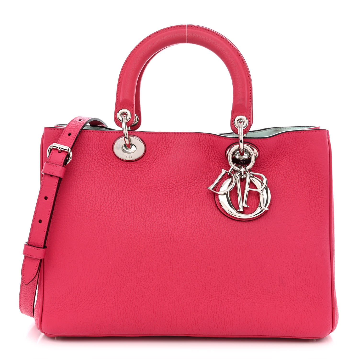 Christian Dior Bullcalf Medium Diorissimo Tote Fuchsia 3 of 15