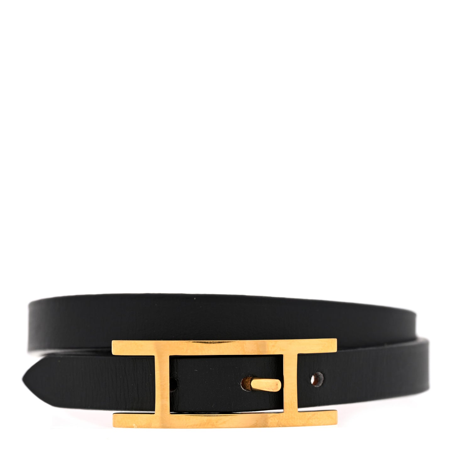 Swift Tadelakt Behapi Double Tour Reversible Bracelet T3 Black Fauve