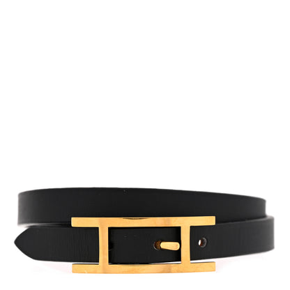 Hermes Swift Tadelakt Behapi Double Tour Reversible Bracelet T3 Black Fauve 1 of 6
