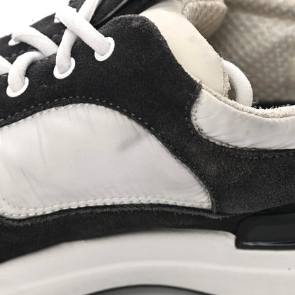 Chanel Nylon Suede Calfskin CC Sneakers 36 White Dark Grey 10 of 11